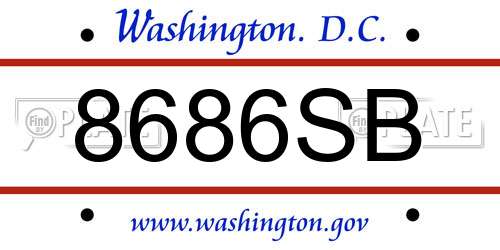 8686SB District Of Columbia License Plate