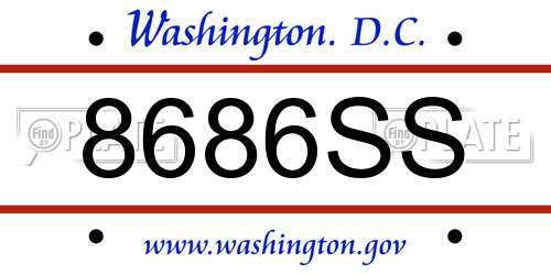 8686SS District Of Columbia License Plate