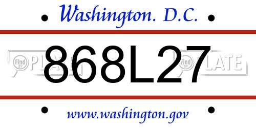 868L27 District Of Columbia License Plate