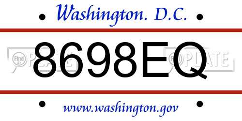 8698EQ District Of Columbia License Plate