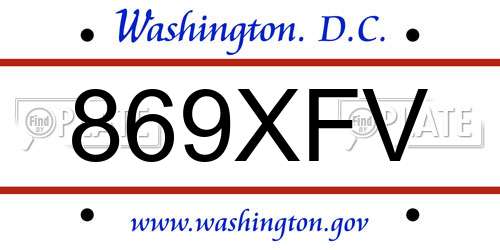 869XFV District Of Columbia License Plate