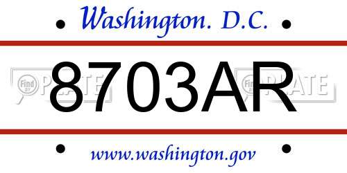 8703AR District Of Columbia License Plate