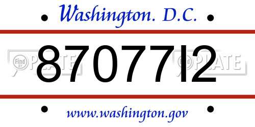 87077I2 District Of Columbia License Plate