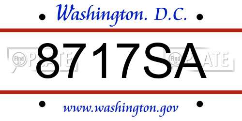 8717SA District Of Columbia License Plate