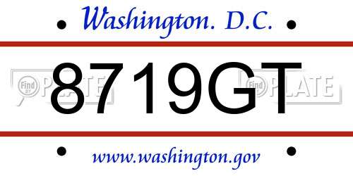8719GT District Of Columbia License Plate