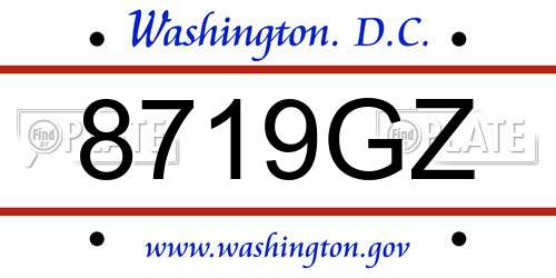 8719GZ District Of Columbia License Plate