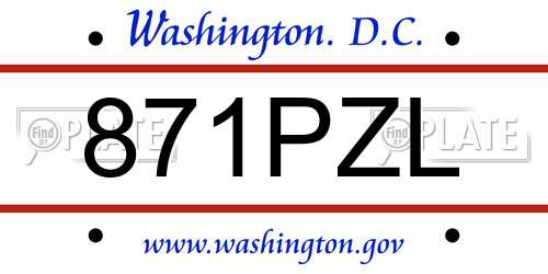 871PZL District Of Columbia License Plate