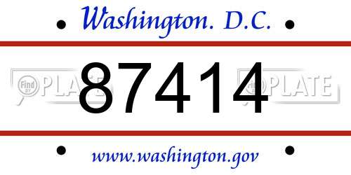 87414 District Of Columbia License Plate