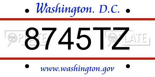 8745TZ District Of Columbia License Plate