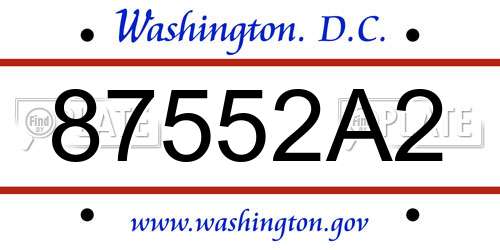 87552A2 District Of Columbia License Plate