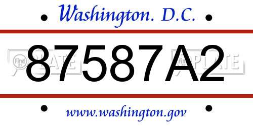 87587A2 District Of Columbia License Plate