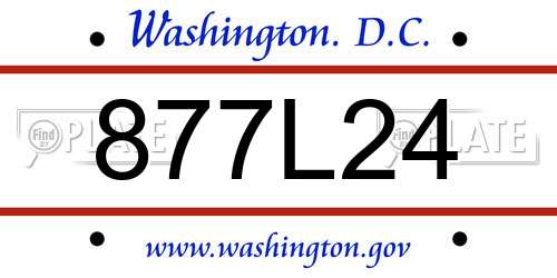 877L24 District Of Columbia License Plate