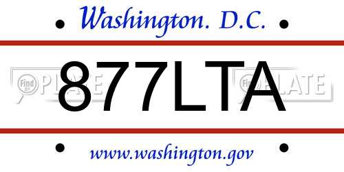 877LTA District Of Columbia License Plate