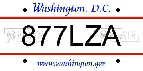 877LZA District Of Columbia License Plate