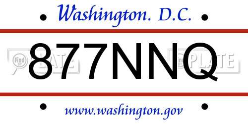 877NNQ District Of Columbia License Plate