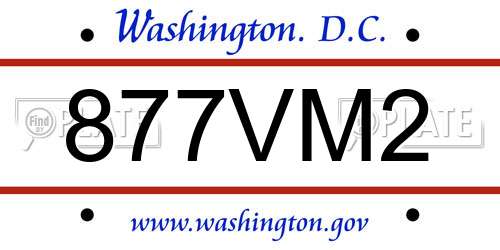 877VM2 District Of Columbia License Plate