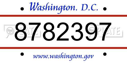 8782397 District Of Columbia License Plate