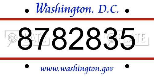 8782835 District Of Columbia License Plate