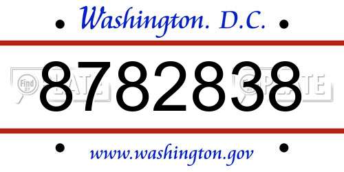 8782838 District Of Columbia License Plate
