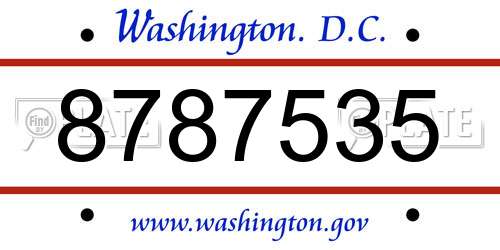 8787535 District Of Columbia License Plate