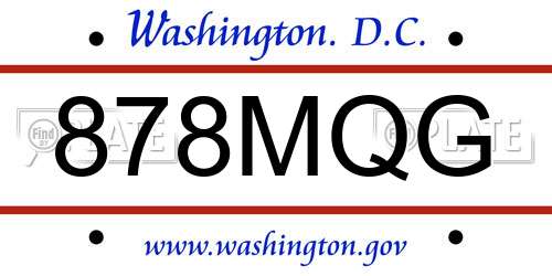 878MQG District Of Columbia License Plate