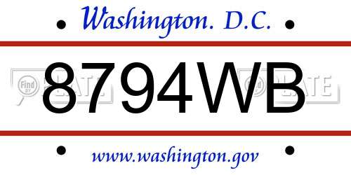 8794WB District Of Columbia License Plate