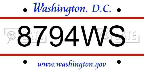 8794WS District Of Columbia License Plate