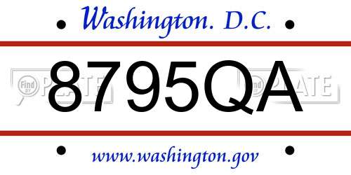 8795QA District Of Columbia License Plate