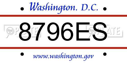 8796ES District Of Columbia License Plate