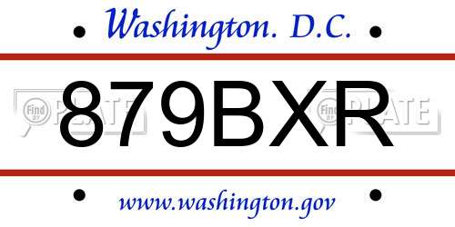 879BXR District Of Columbia License Plate