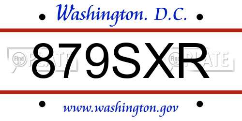 879SXR District Of Columbia License Plate
