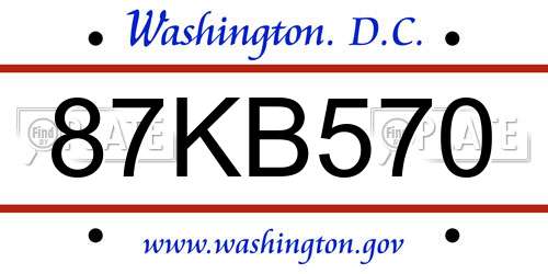 87KB570 District Of Columbia License Plate