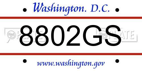 8802GS District Of Columbia License Plate