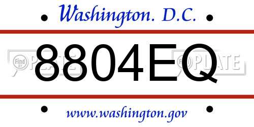 8804EQ District Of Columbia License Plate