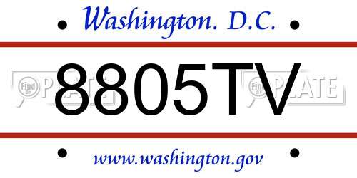8805TV District Of Columbia License Plate