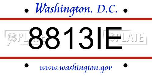 8813IE District Of Columbia License Plate