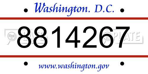 8814267 District Of Columbia License Plate