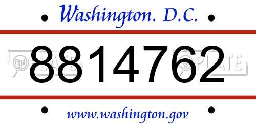 8814762 District Of Columbia License Plate