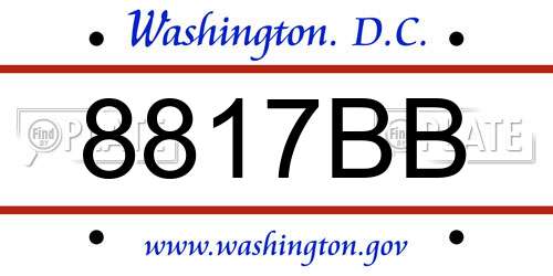 8817BB District Of Columbia License Plate