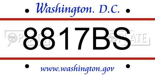 8817BS District Of Columbia License Plate