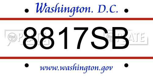 8817SB District Of Columbia License Plate