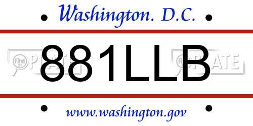 881LLB District Of Columbia License Plate