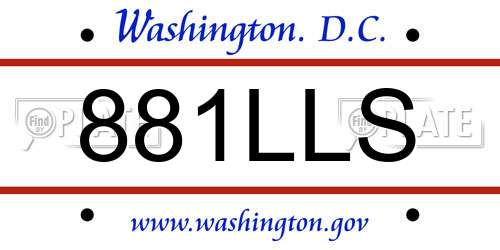 881LLS District Of Columbia License Plate
