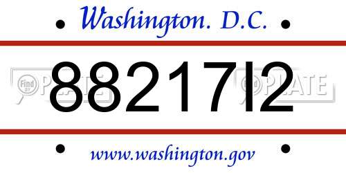 88217I2 District Of Columbia License Plate