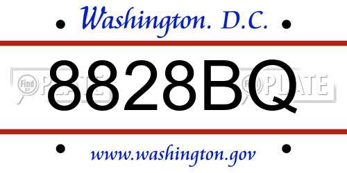 8828BQ District Of Columbia License Plate