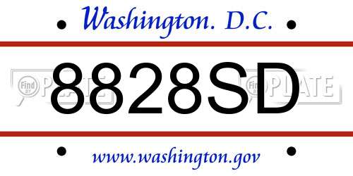 8828SD District Of Columbia License Plate