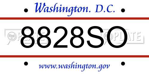 8828SO District Of Columbia License Plate