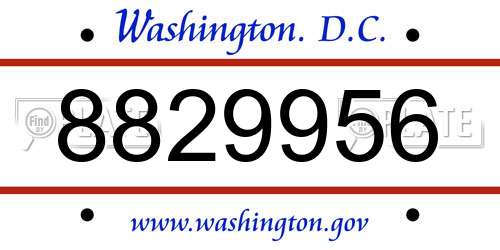 8829956 District Of Columbia License Plate