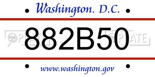 882B50 District Of Columbia License Plate