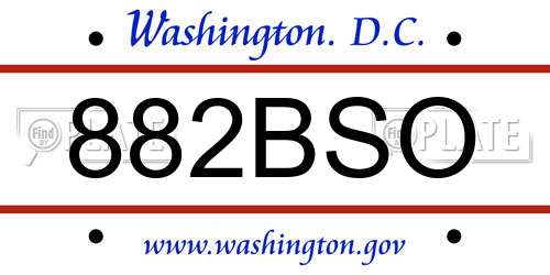 882BSO District Of Columbia License Plate